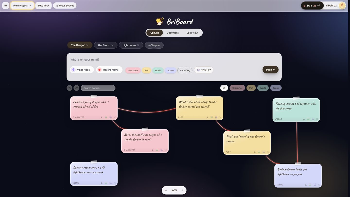 BriBoard app screenshot