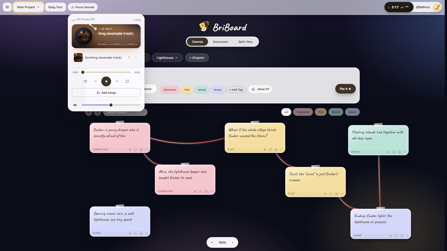 BriBoard Focus Sounds music player